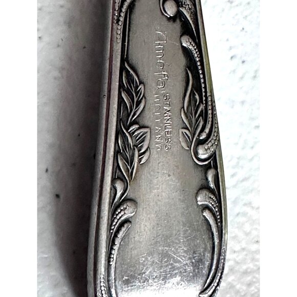 Amefa Holland Stainless Steel AFS1 Scroll Leaf Black Acc Tablespoon 8"Serving - Picture 7 of 10